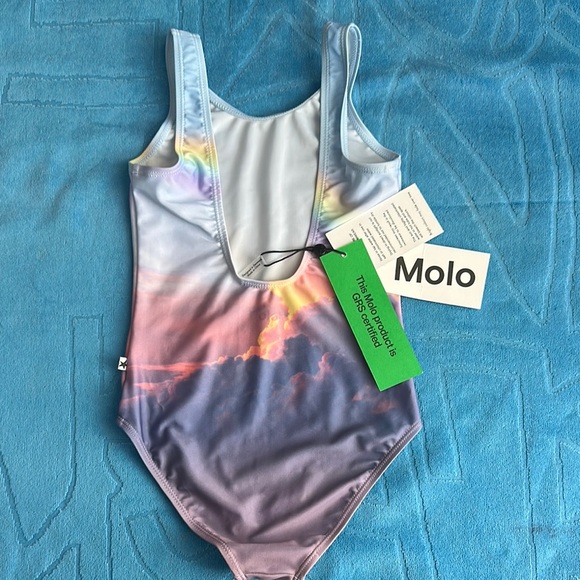 Molo Kids Swim One Piece with Rainbow and Cloud Design - Picture 2 of 4